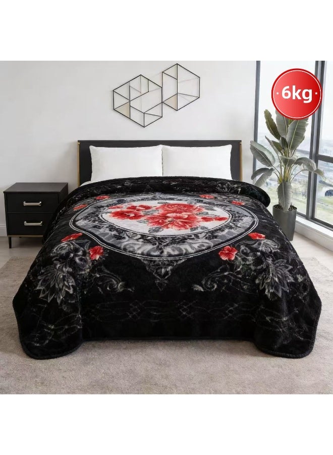 Bleco Black Extra Large and Thick Blanket,Comfortable and Warm Winter Blanket, Size 240X220CM, Suitable for Dormitories, Offices, Sofas, Living Rooms and Bedrooms. - Image 1